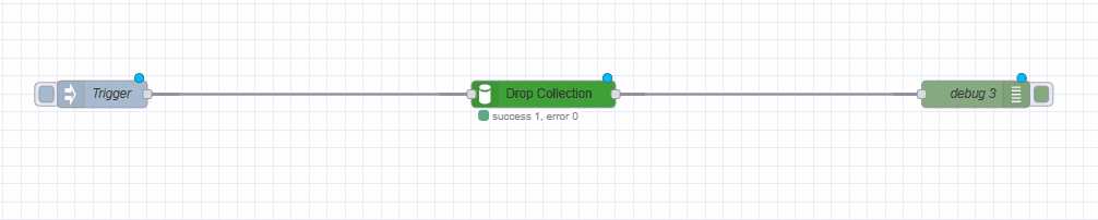 Screenshot displaying connections of wires in the 'Drop collecton from Database' flow "Screenshot displaying connections of wires in the 'Drop collecton from Database' flow"
